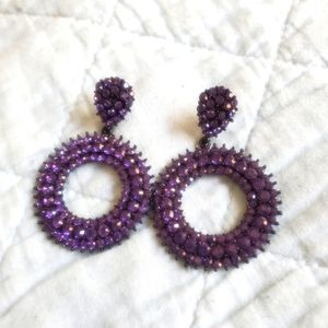Amethyst rhinestone earrings